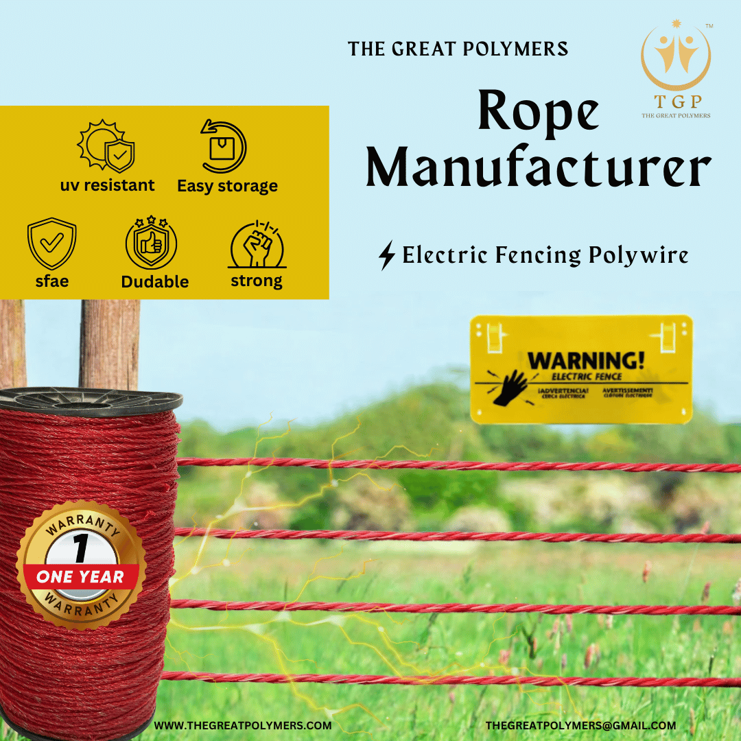 thegreatpolymer's tweet photo. 3 MM Long-Life Electric Fence Poly wire - Strong Conductivity & Weather Resistant–THE GREAT POLYMERS/INDIA  
Whatsapp Number +91 8160345999 https://t.co/9mN9lkRlDV 

#ElectricFence #PolyWire #AnimalControl #FarmProtection #AgriSolutions #FencingWire #RustFree #DurableDesign #TheGreatPolymers #MadeInIndia #SmartFarming #RuralSafety