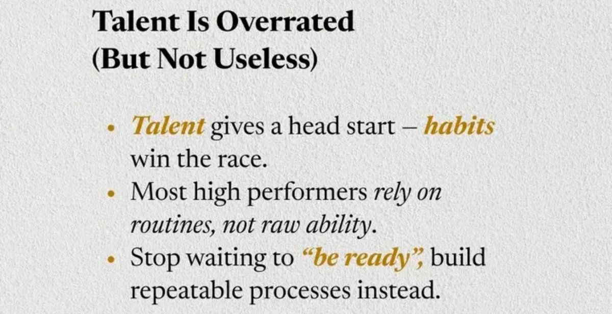 DrewMaddux's tweet photo. 5 Reasons Your Habits Matter More Than You Think

1. Small actions compound
2. Your habits become who you are
3. Habits free mental space 
4. They work when motivation doesn't
5. Discipline becomes freedom https://t.co/jAo9VbNwrV