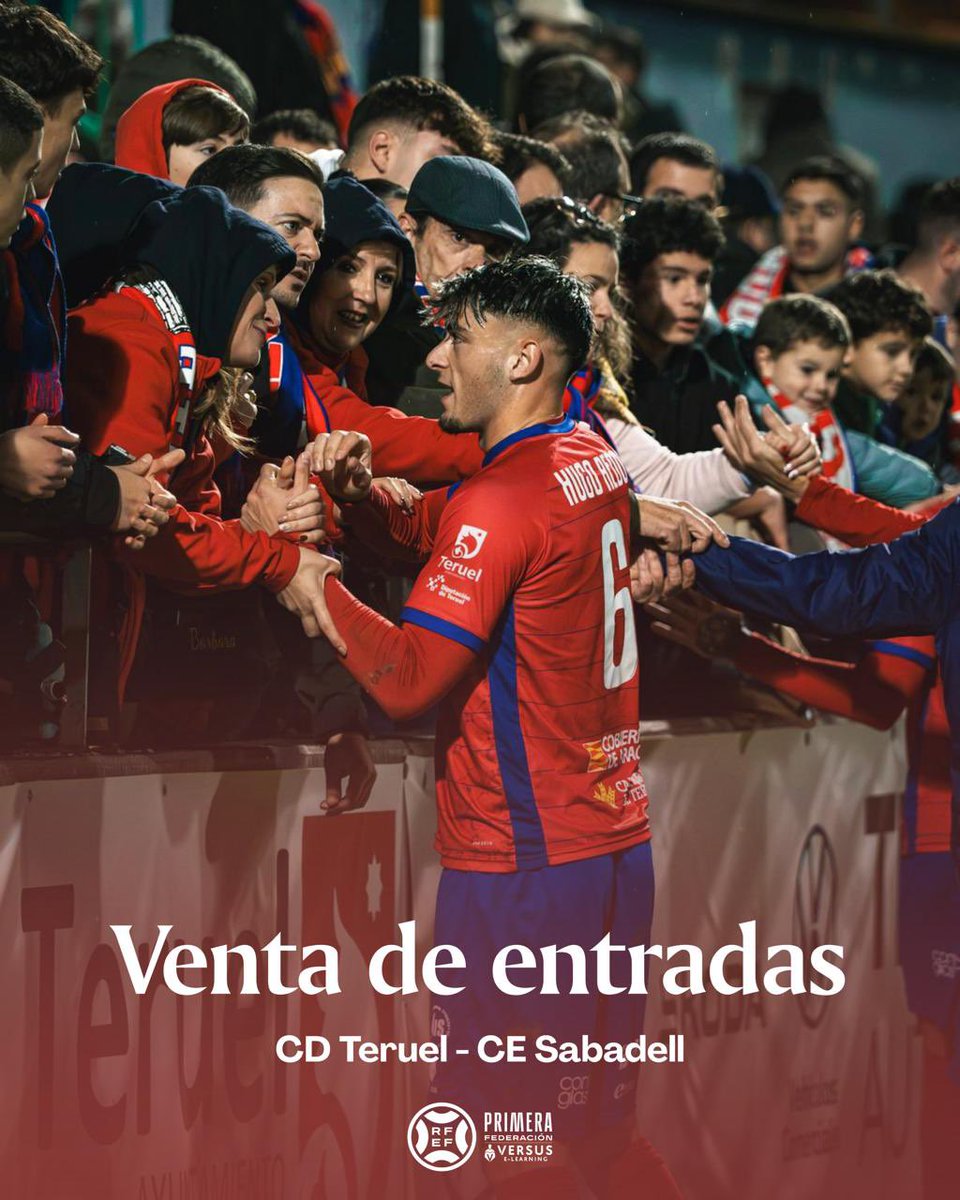 🎟️ Ya puedes comprar las entradas para el partido del domingo contra el Sabadell.

🔥 El líder visita Pinilla y necesitamos vuestro aliento más que nunca. ¡Seguimos soñando juntos!

🔗cdteruel.compralaentrada.com

#VamosTeruel