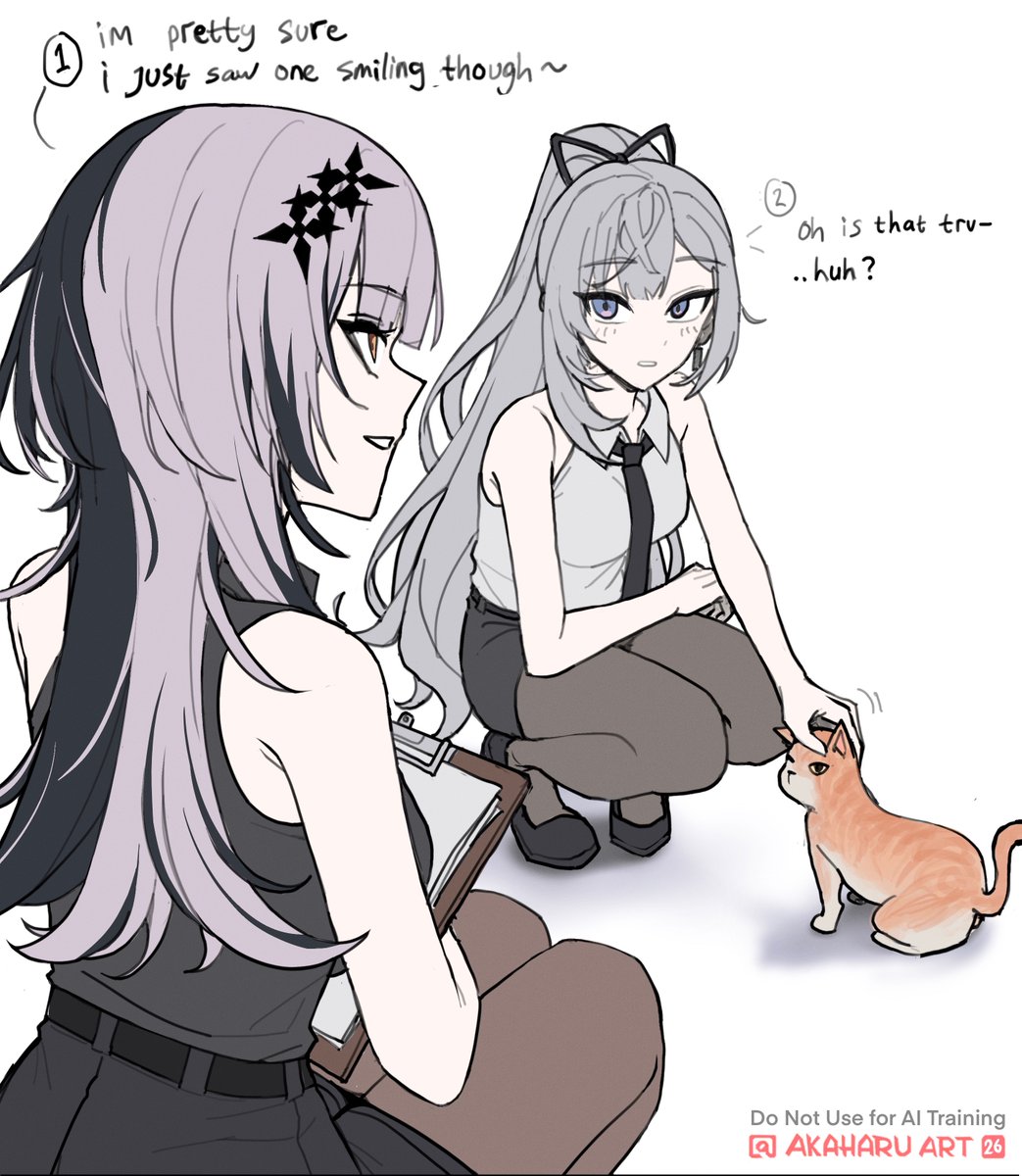 AkaharuArt's tweet image. Office Cat🐈✨
#Zetacrylic #ShiorinSketch