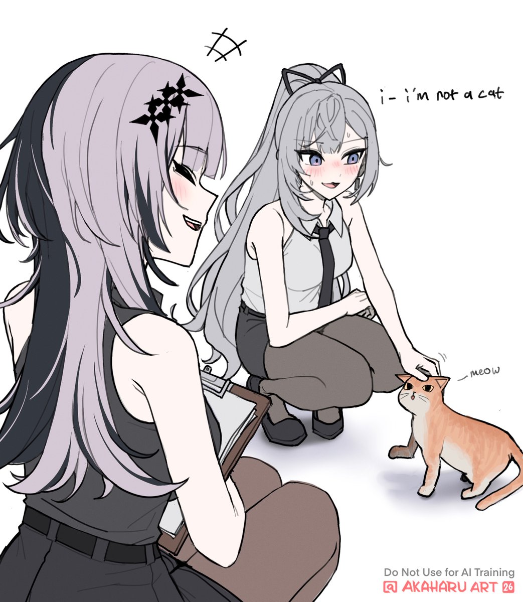 AkaharuArt's tweet image. Office Cat🐈✨
#Zetacrylic #ShiorinSketch