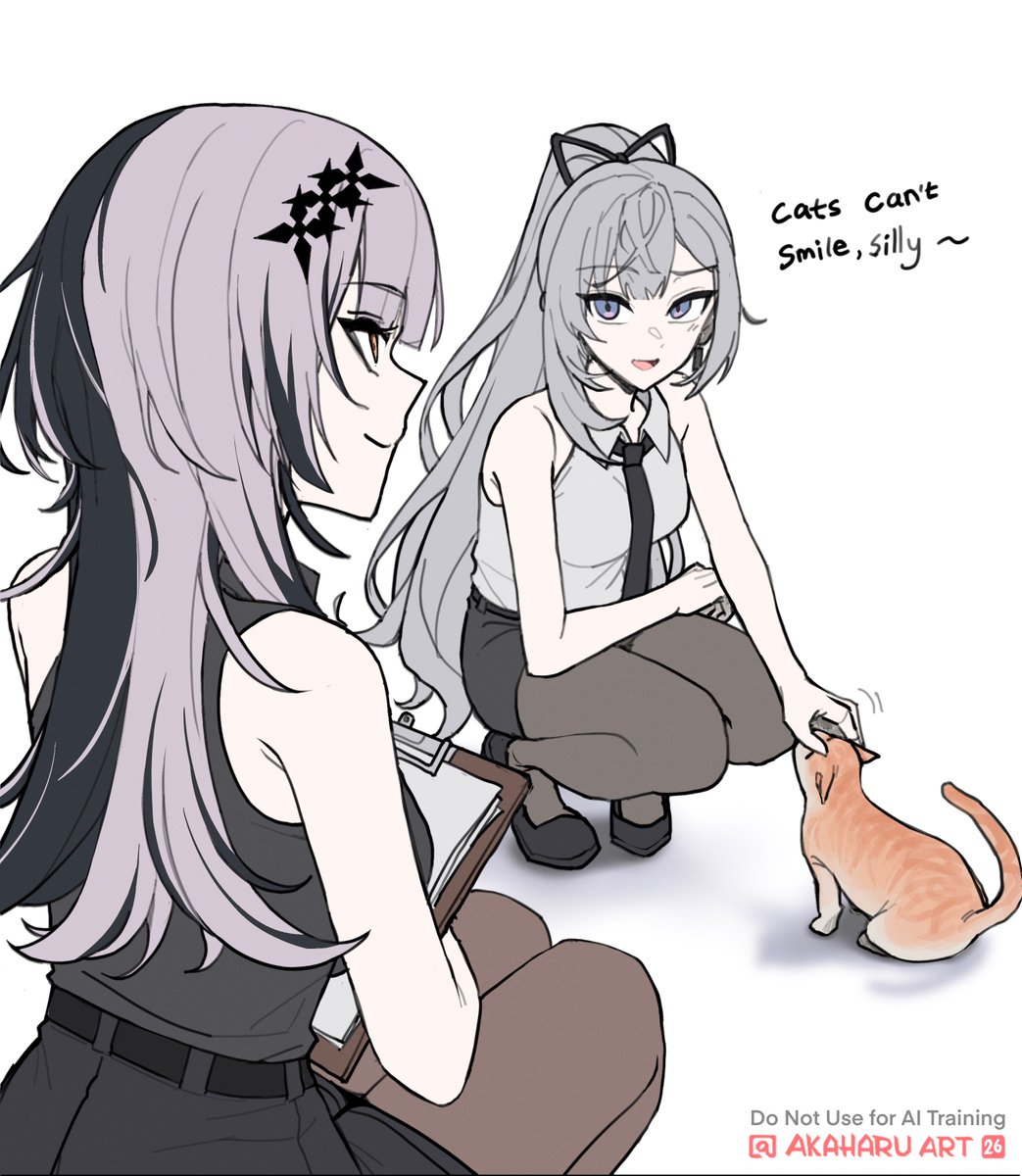 AkaharuArt's tweet image. Office Cat🐈✨
#Zetacrylic #ShiorinSketch