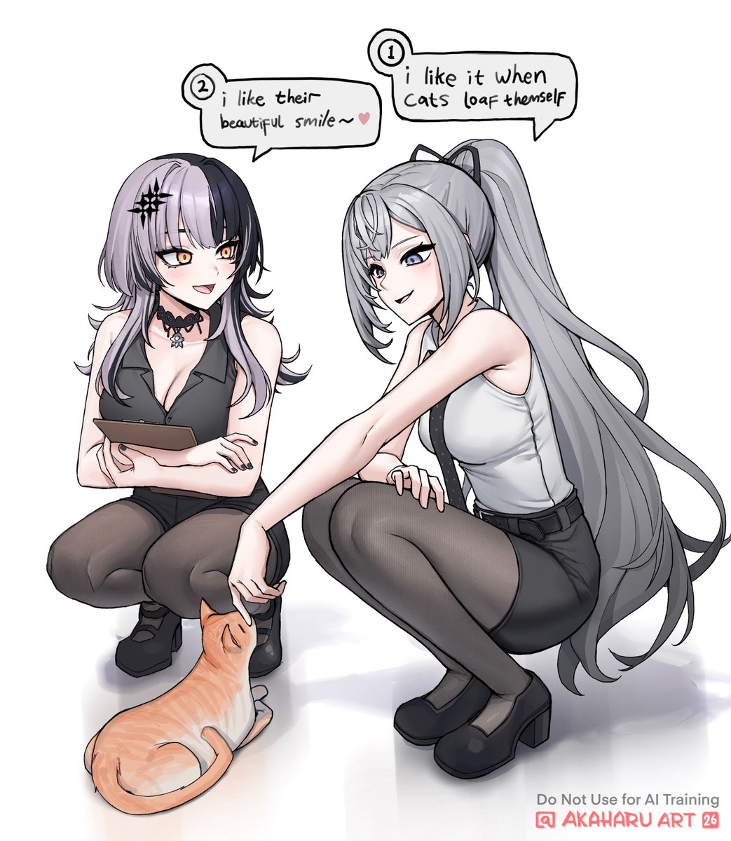 AkaharuArt's tweet image. Office Cat🐈✨
#Zetacrylic #ShiorinSketch