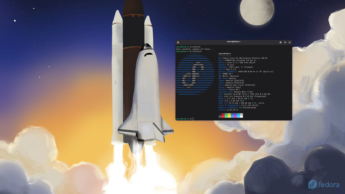 PYTHON01100100's tweet image. my #Fedora #Linux &amp;amp; I will make it main for my private projects