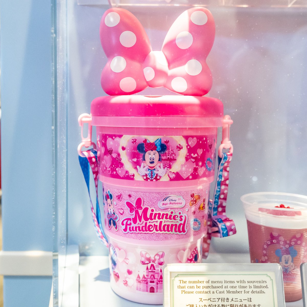 ミニーマウス ポップコーン入れ リボン付きディズニー、パルパルーザ