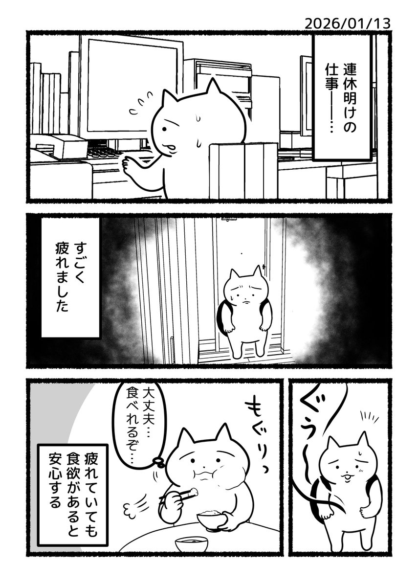 ねこくんの日記漫画「食欲というバロメーター」 