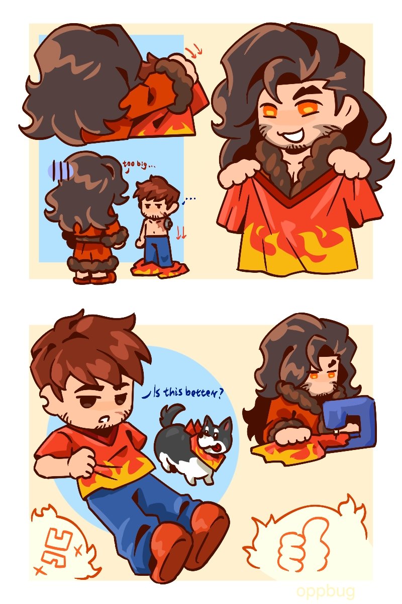 oppbug's tweet image. identity exchange au.I’m working on creating something more complete. But here are some little snacks, related to their life together after they moved in.
#dispatch #dispatchswapau #mechabae #flambert #robertrobertson #flambae #dispatchidentityexchangeau