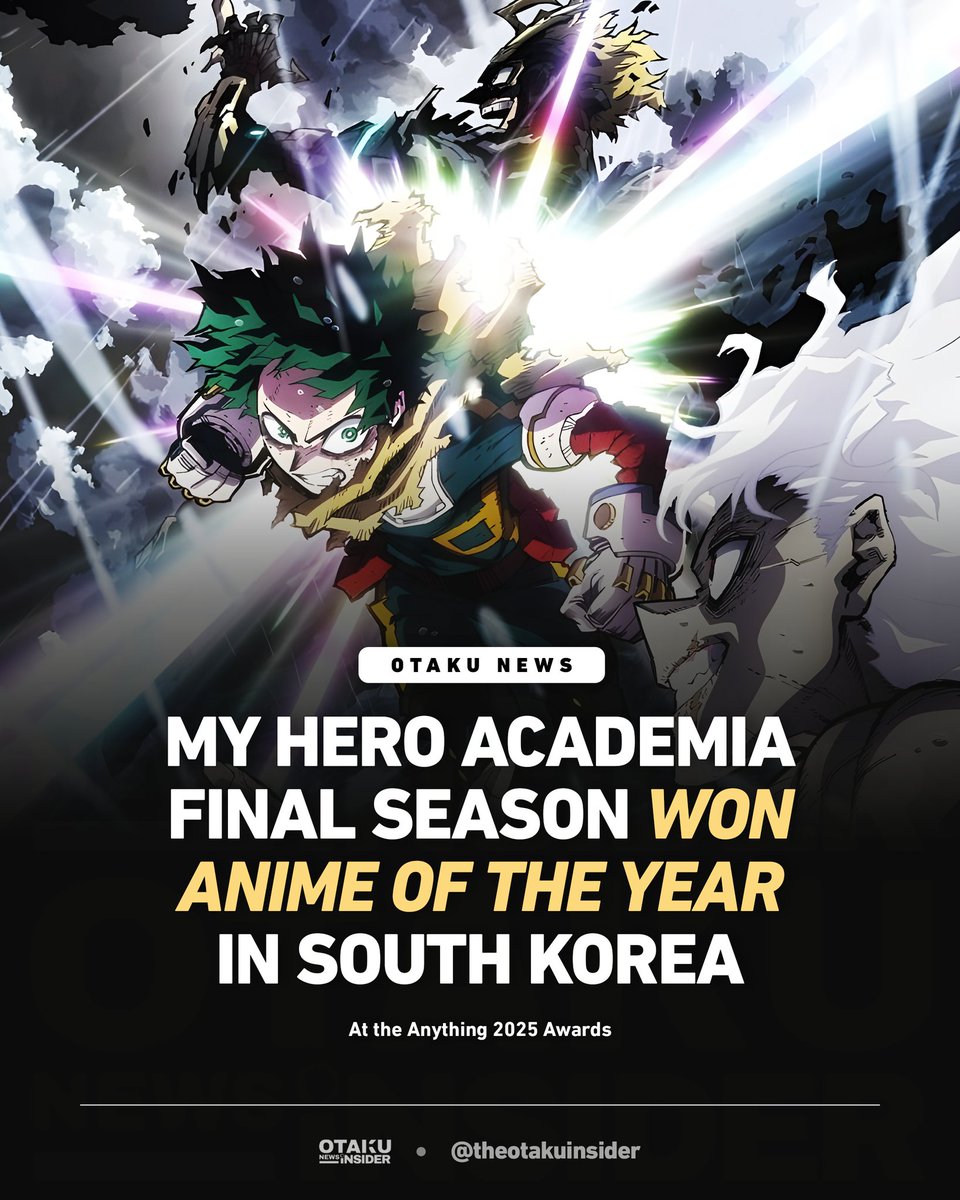 My Hero Academia Final Season has Won the Anime of the Year Award!

At the Anything 2025 Awards in South Korea.
