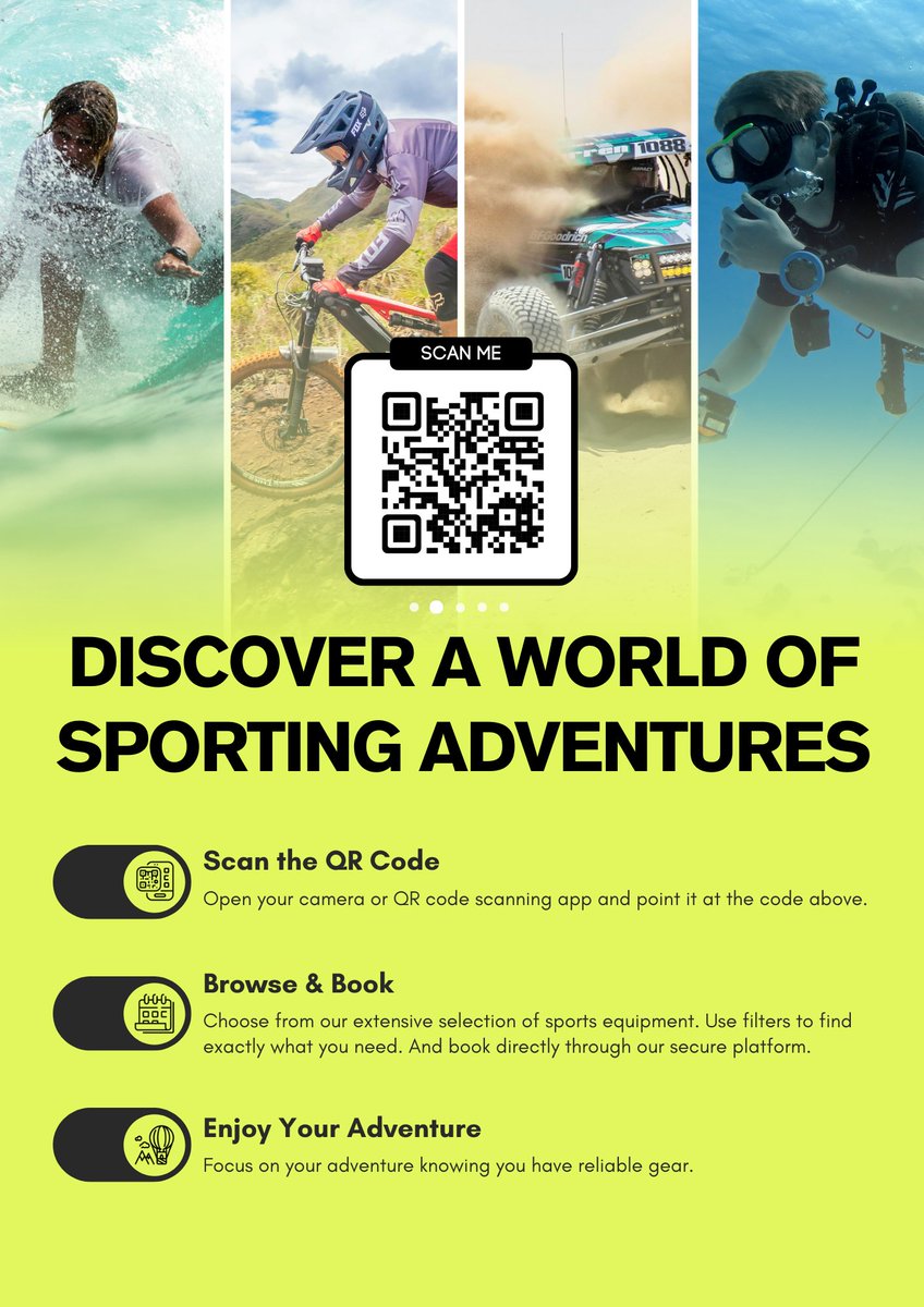 FUEProperty's tweet photo. Travelling to #Fuerteventura #Canarias #Spain soon and want to enjoy the outdoors more? Book #sportsactivities or #rent equipment easily!

Scan the QR Code - Browse &amp; Book - Enjoy Your Adventure https://t.co/lDnYlAvSAP