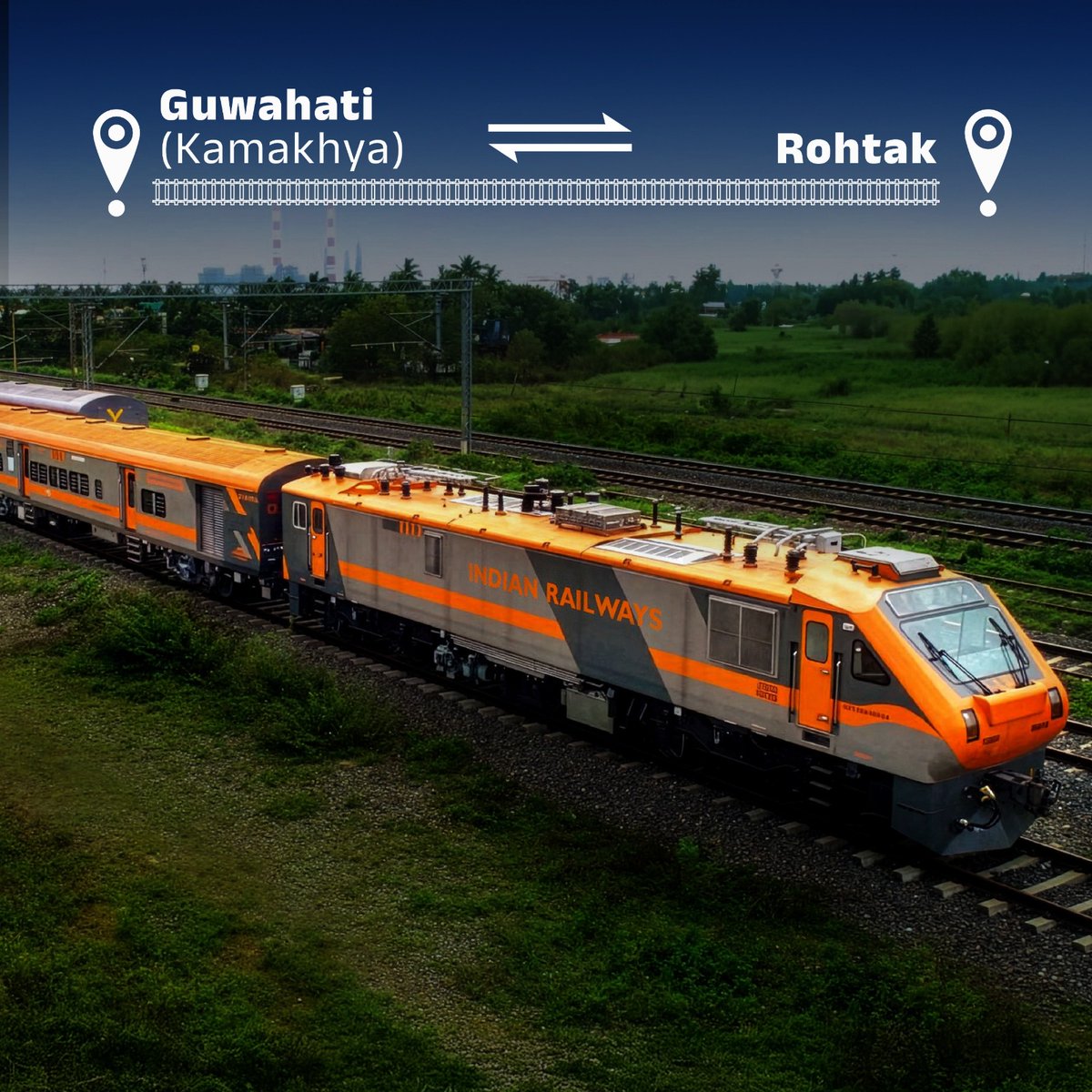 AshwiniVaishnaw's tweet photo. 1️⃣ Connecting Assam <=> Haryana