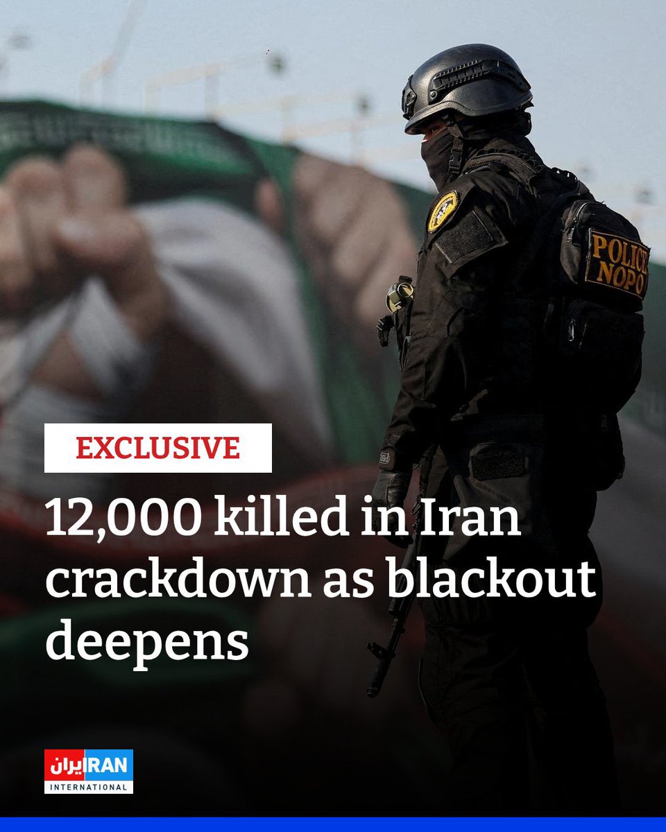 OliLondonTV's tweet image. 12,000 civilians massacred by Iranian regime forces in just two days, following  Internet blackout. 

The Editorial Board of Iran International has published the figures using medical reports, field reports and information produced by doctors and nurses, as well as sources from…