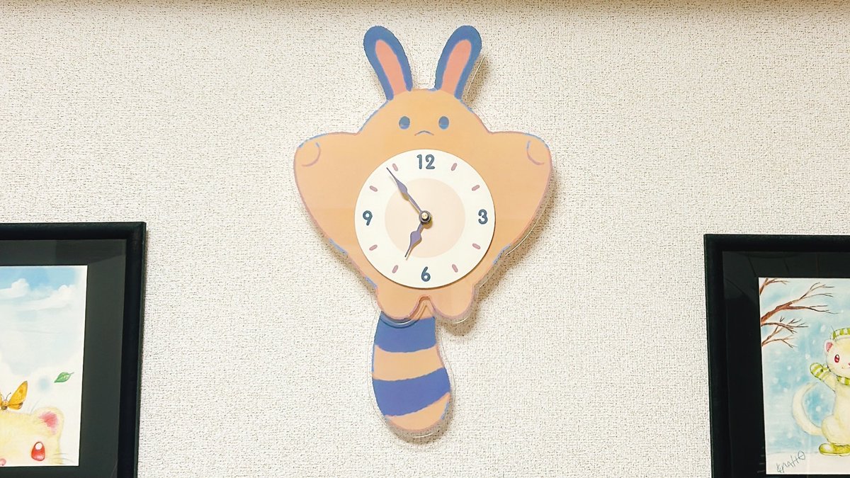 オタチの振り子時計届いた～😆 かわいすぎる…🤭 尻尾が振り子になって