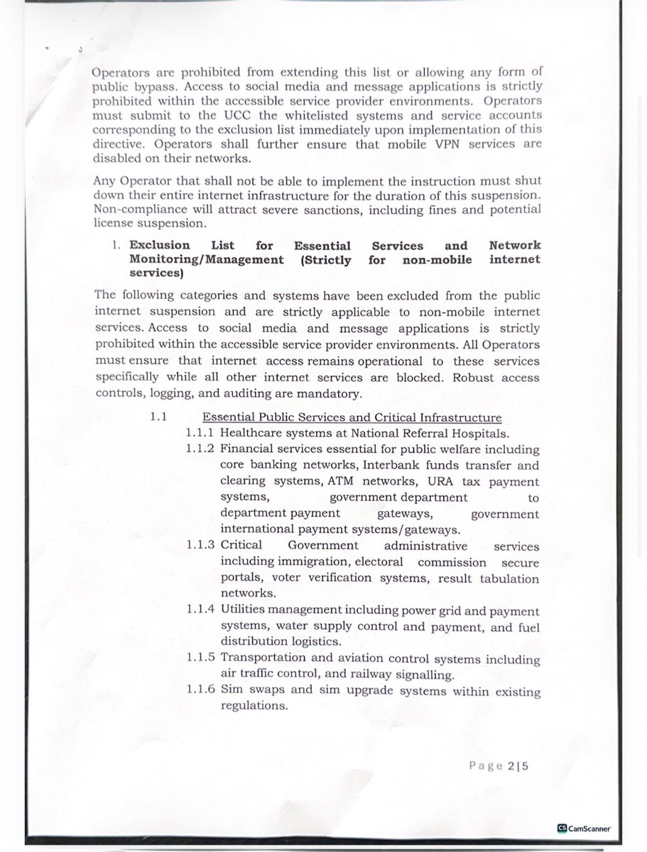 nbstv's tweet image. JUST IN: The Uganda Communications Commission has ordered a temporary shutdown of public internet access and selected mobile services from 6:00pm on January 13, 2026, during the election period.

The directive affects public internet access, SIM card sales and registration, and