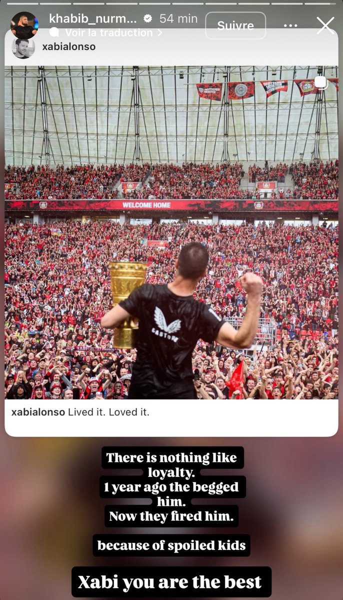 ActuFoot_'s tweet image. 🚨 Khabib : « Il n’y a rien de plus précieux que la loyauté.
Il y a un an, 𝗜𝗟𝗦 𝗟𝗘 𝗦𝗨𝗣𝗣𝗟𝗜𝗔𝗜𝗘𝗡𝗧. 𝗠𝗔𝗜𝗡𝗧𝗘𝗡𝗔𝗡𝗧 𝗜𝗟𝗦 𝗟’𝗢𝗡𝗧 𝗟𝗜𝗖𝗘𝗡𝗖𝗜𝗘́.

𝗔̀ 𝗖𝗔𝗨𝗦𝗘 𝗗’𝗘𝗡𝗙𝗔𝗡𝗧𝗦 𝗚𝗔̂𝗧𝗘́𝗦.

Xabi 🇪🇸, 𝗧𝗨 𝗘𝗦 𝗟𝗘 𝗠𝗘𝗜𝗟𝗟𝗘𝗨𝗥 ! »

📲 IG