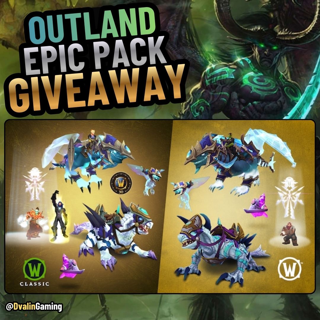 Dvalin_Gaming's tweet image. To celebrate the launch of the Burning Crusade Classic Anniversary Edition Pre-Patch, I’m giving away 1x Outland Epic Pack

How to enter:
✅ Follow
❤️ Like
🔁 Share / Retweet
💬 Comment: PvE or PvP?

🌍 Open worldwide
🏆 Winner announced January 19
#WoW_Partner #worldofwarcraft