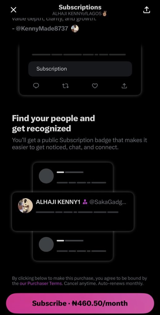To my mutuals &amp; followers 🤝

If you value clear thinking, honest conversations, motivation without noise, and culture with depth, you’ll enjoy my subscribers’ space.

For ₦460.50/month, you get:
• Thoughtful, intentional posts
• Deeper reflections I don’t drop publicly
•