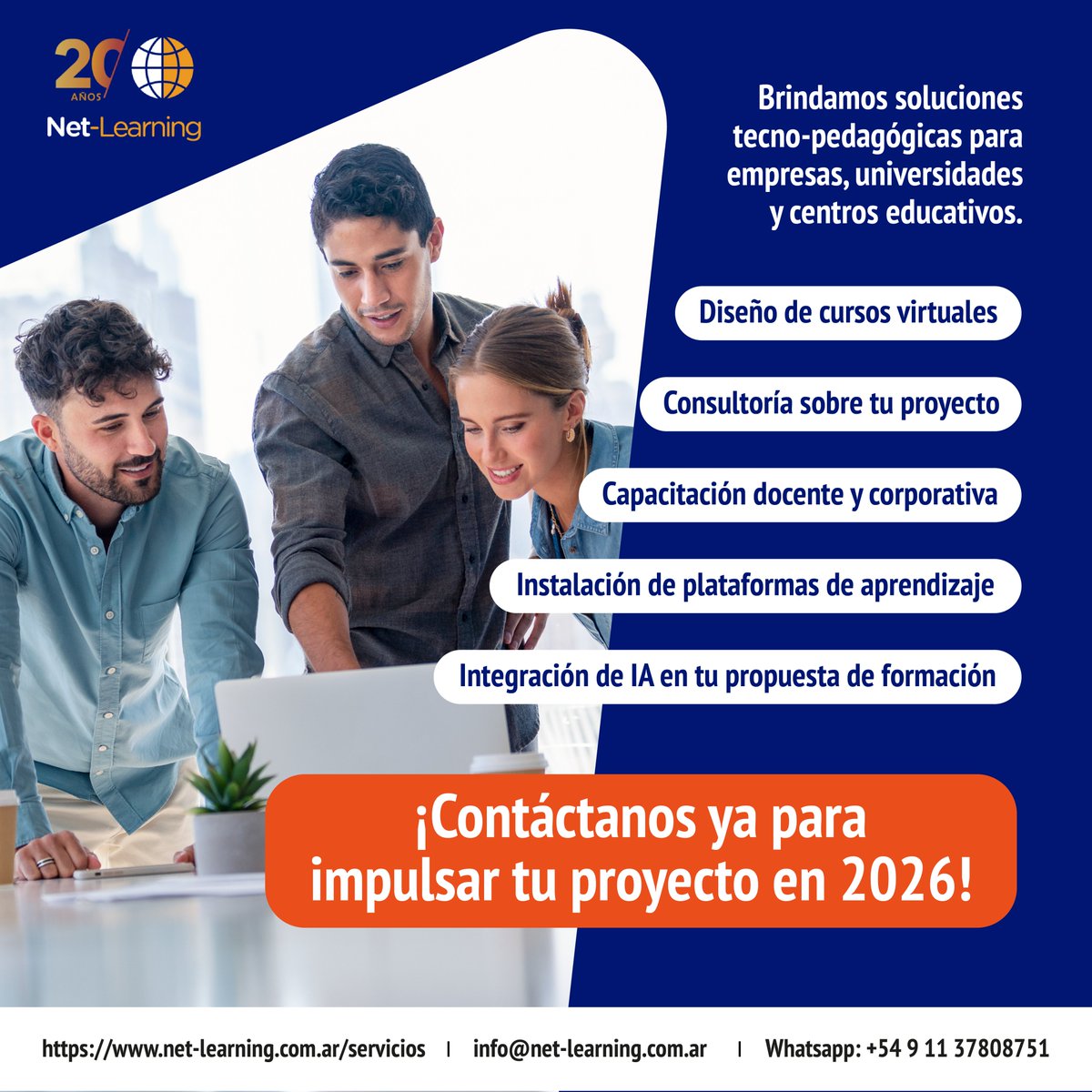 ¡Más de 22 años transformando la educación digital en Latinoamérica!  En Net-Learning somos líderes en e-learning, acompañando a empresas, instituciones educativas y gobiernos a construir proyectos de aprendizaje online exitosos. Desde consultoría estratégica hasta diseño de