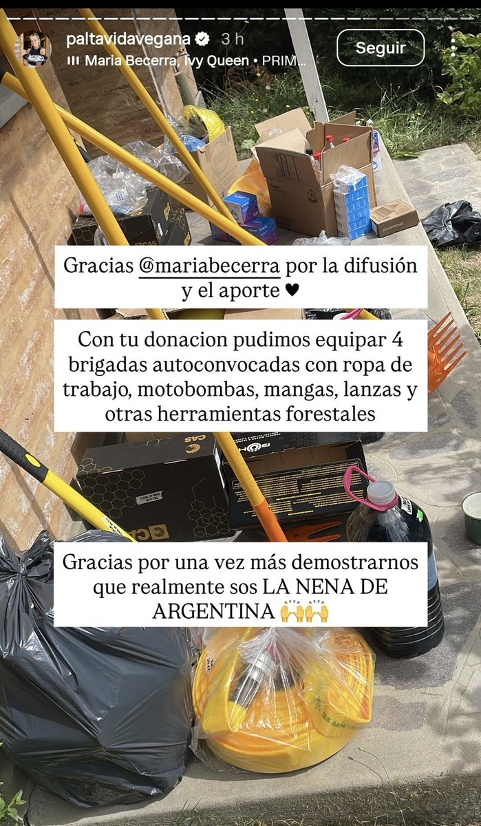 unpocotendencia's tweet image. “María Becerra”

Porque María Becerra mandó donaciones de bomberos para combatir los incendios en La Patagonia.