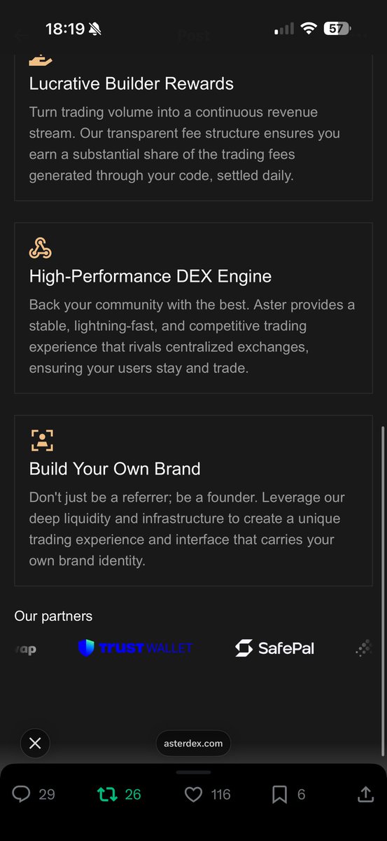 Stop crying babies.

CZ actually invested 8 figures + became an advisor for <a href="/GeniusTerminal/">Genius</a> 

A project which is completely built with “Aster Code”

Accumulate

$ASTER