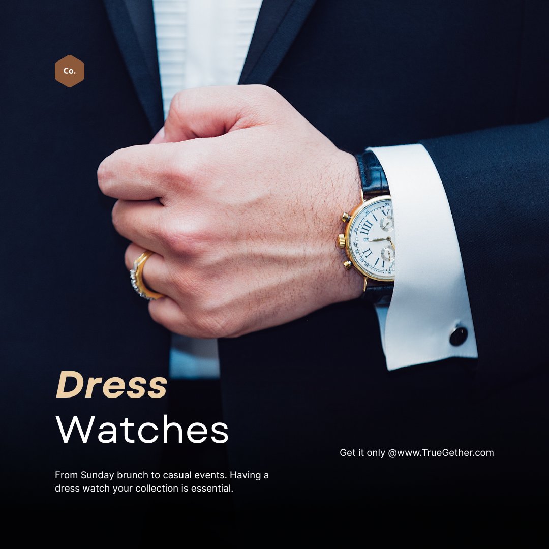 TrueGether_'s tweet image. A dress watch is a style essential.
Clean design, timeless appeal, and easy pairing with both casual and formal looks make it a must-have.
Discover classic dress watches on truegether.com #WATCH #Accessories #fashionstyle #menfashion