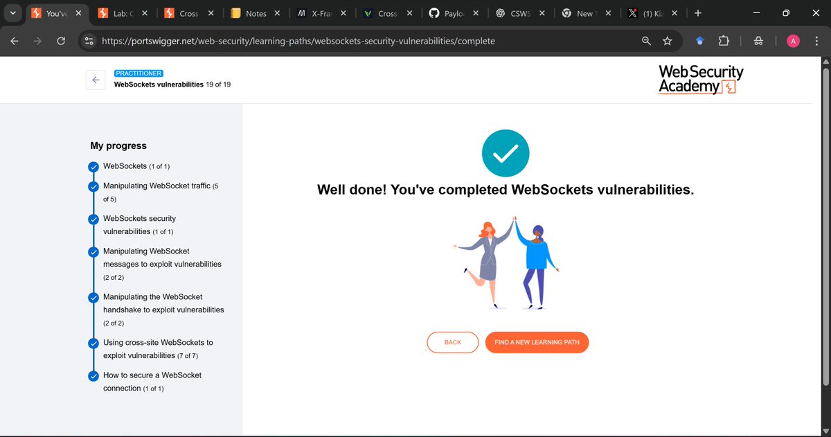 abdool_hameed_'s tweet image. 🔥🔥Cybersecurity Streak 376🔥🔥

🔥 I kinda like this "Tap to see" feature

🔥 WebSocket vulnerabilities path cleared💯,
        - All Labs solved🤝

@segoslavia @_DeejustDee @jay_hunts