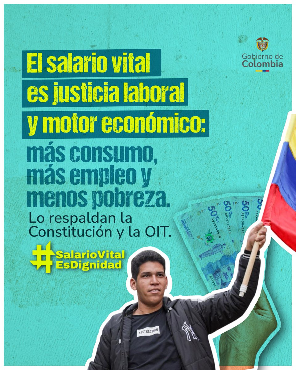 El salario vital es un derecho constitucional que garantiza justicia social y mueve la economía.

Más ingresos significan más consumo, más empleo y la garantía de condiciones de vida digna para las familias trabajadoras.

#SalarioVitalEsDignidad