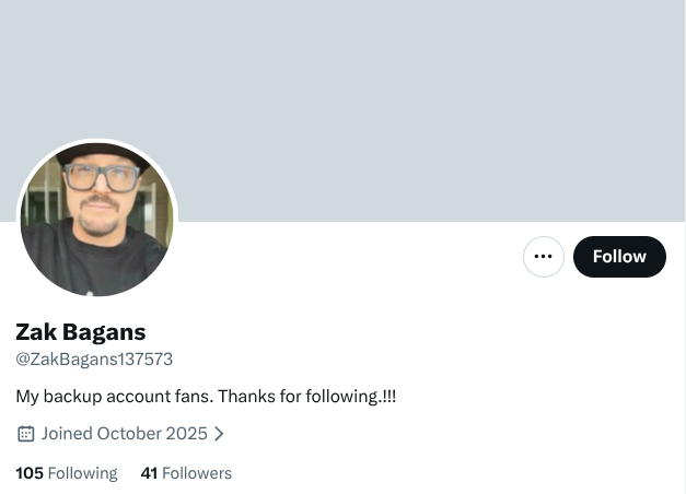 fake please report and block 
x.com/ZakBagans137573