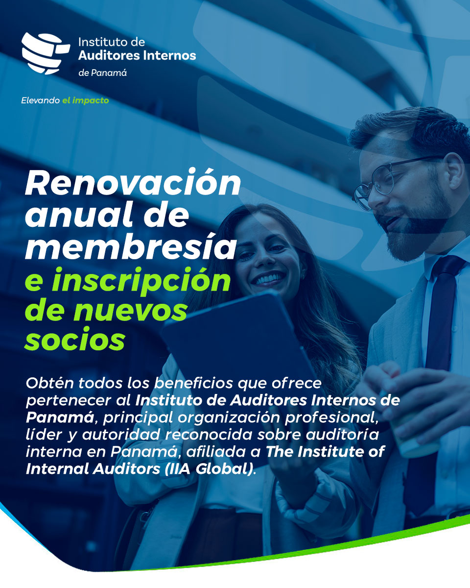 IIAPMA's tweet image. ⭐Abrimos el periodo de Renovación de Membresía y Afiliación de Nuevos Socios 2026. ⭐
⚠️Más información en: iaipanama.org/renovacion2026
✅Nuevas inscripciones: iaipanama.org/afiliacion

#InstitutodeAuditoresInternos #IIAPanamá #AuditoríaInterna