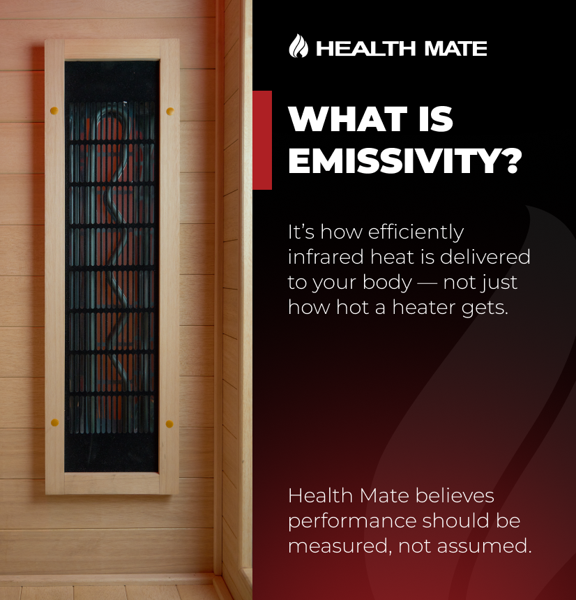 What is emissivity?

It’s how efficiently infrared heat is delivered to your body—not just how hot a heater gets.x

Health Mate believes performance should be measured, not assumed.

#InfraredSauna #Emissivity #InfraredScience #WellnessTech #MeasuredPerformance #HealthMate