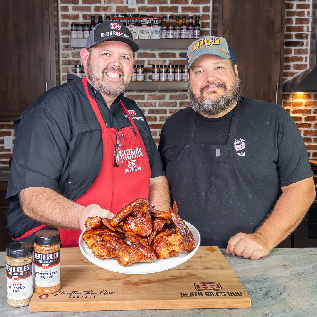 HeathRilesBBQ's tweet image. New Cooking With Friends episode with Brad Leighninger of @GettinBasted is out.

We cooked whole chicken wings on a drum smoker and finished them with a spicy gochujang glaze. Crispy skin, no fryer.

Check it out: youtu.be/V34edvg3R-E

#BBQ #ChickenWings #DrumSmoker