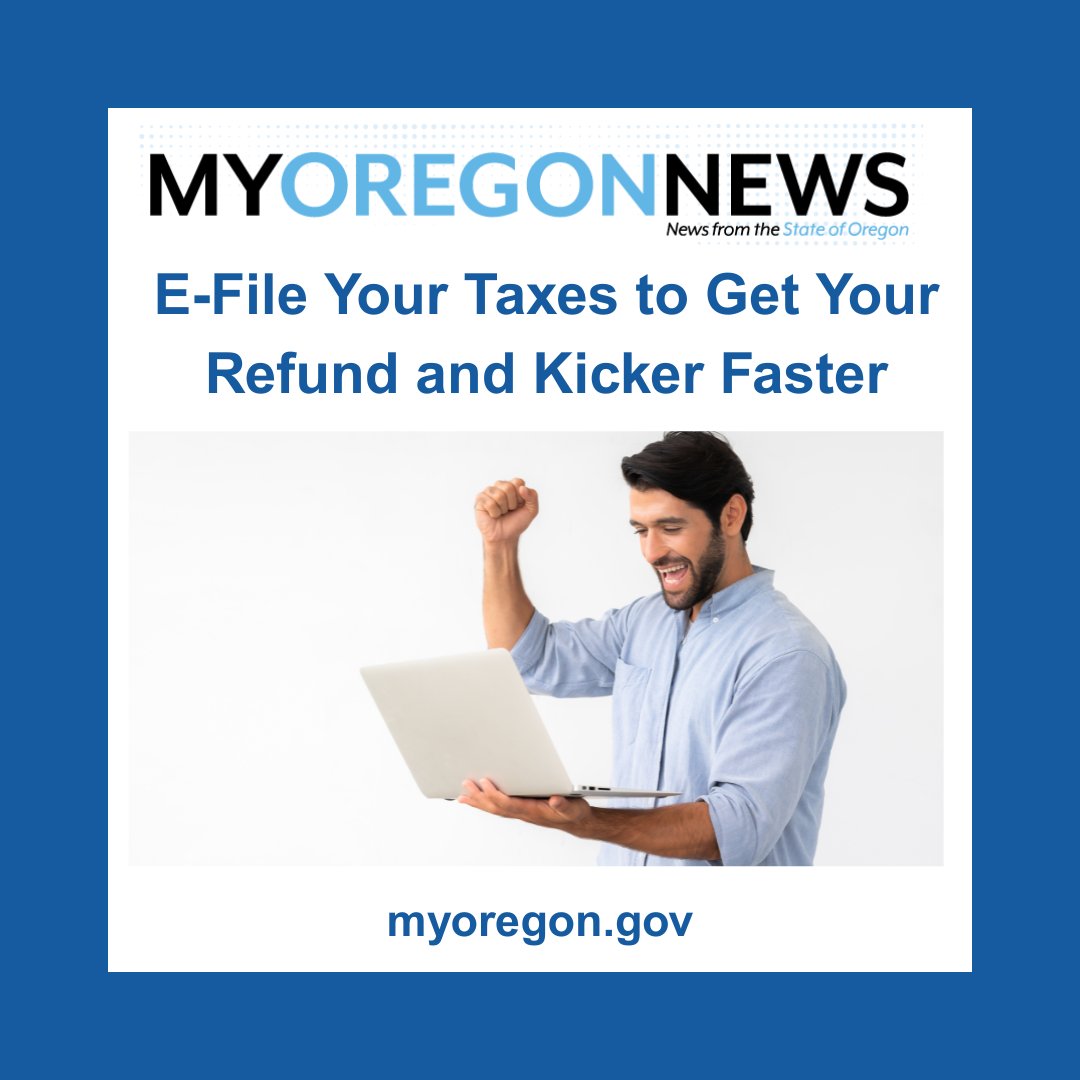 For taxpayers wanting to claim their share of Oregon’s $1.41 billion kicker  as soon as possible, filing electronically has never been more important. Learn more at myoregon.gov.