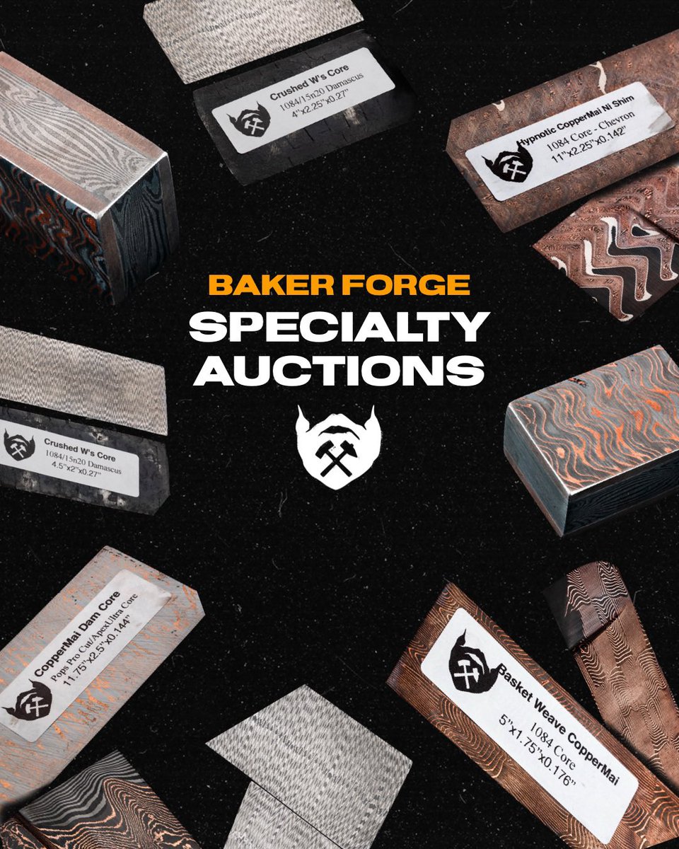📣 Makers of X!

We just dropped SIX new auction pieces on our site. These rare &amp; unique one-offs from our forge are not likely to be seen again! Some are tests, some new concepts, any can be YOURS! 

Check out what’s available and bid now at BakerForge.com/auction