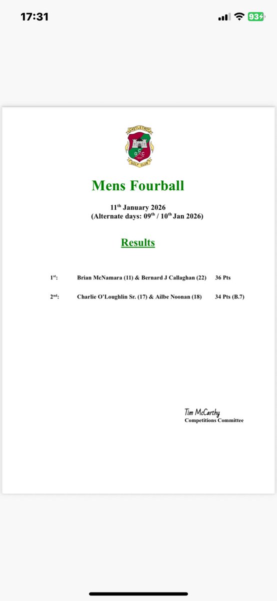 Castletroy Golf Club tweet media