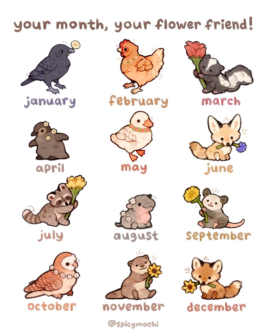 spicy_mochi's tweet image. your month, your flower friend!