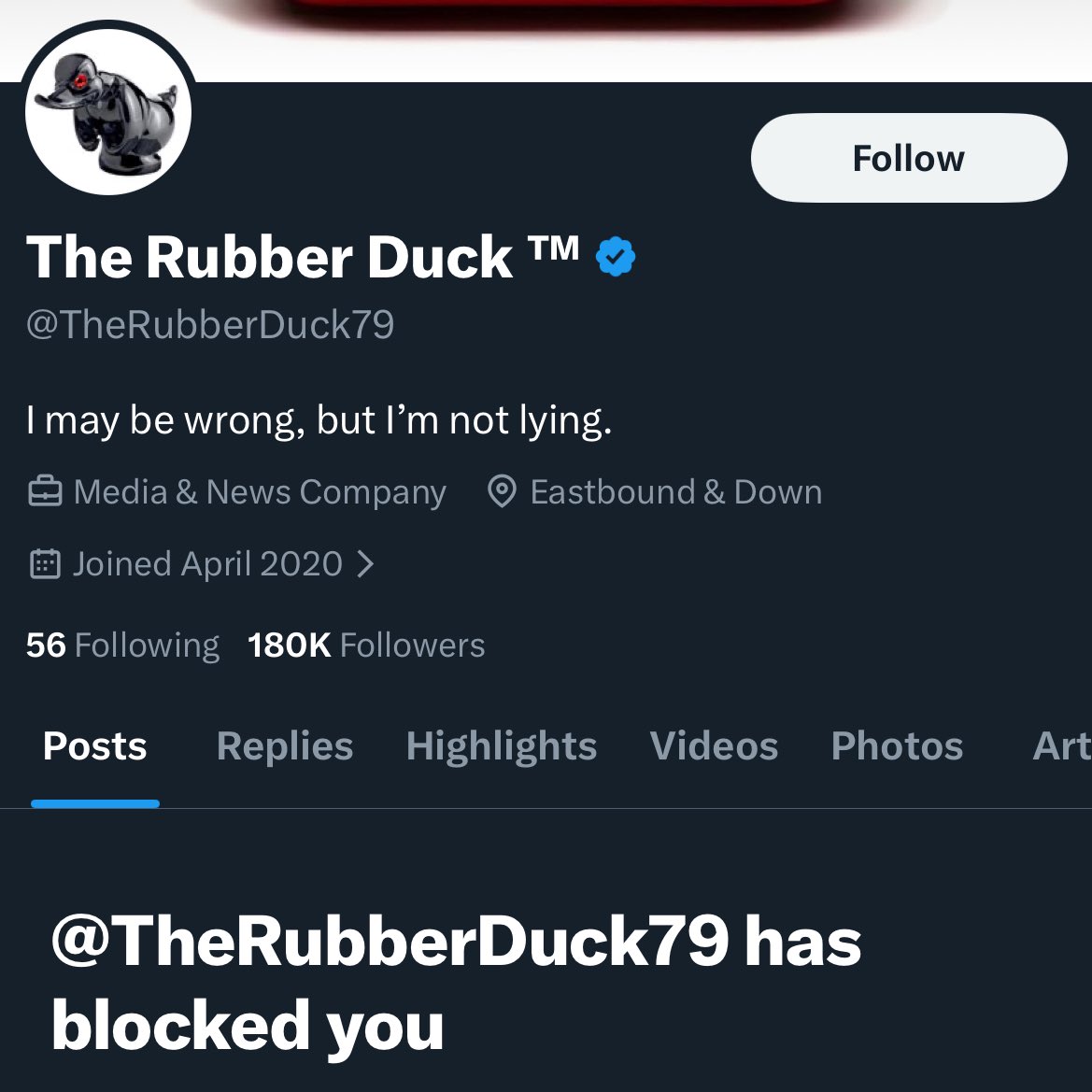 Bro got super-trolled then he blocked me! Loser. 😂