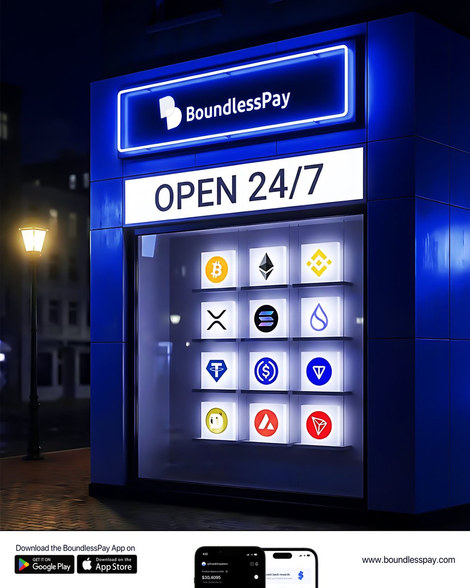The market never sleeps, Neither do we. With BoundlessPay, Your wallet is  open 24/7. Trade, swap, send, or pay anytime, anywhere. No banks No limits  No downtime. Your crypto. Your schedule Your