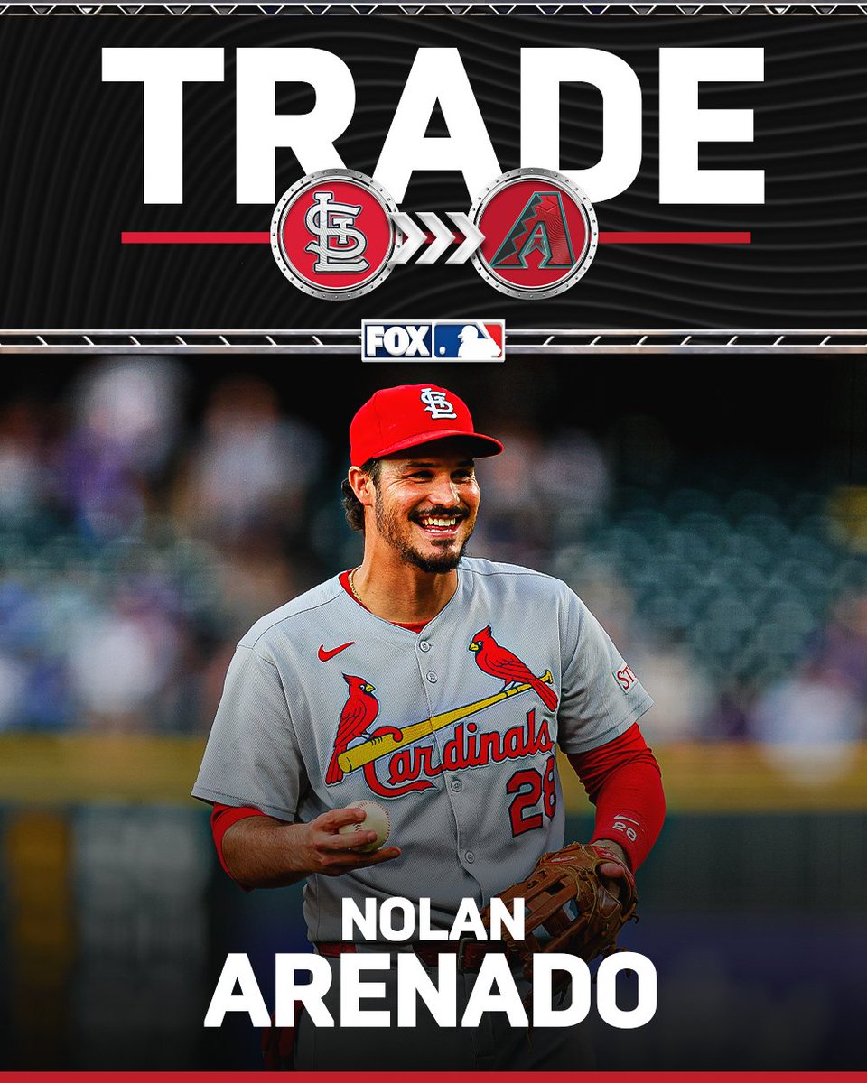 MLBONFOX's tweet image. TRADE 🚨 The Diamondbacks are acquiring 3B Nolan Arenado from the Cardinals, per multiple reports