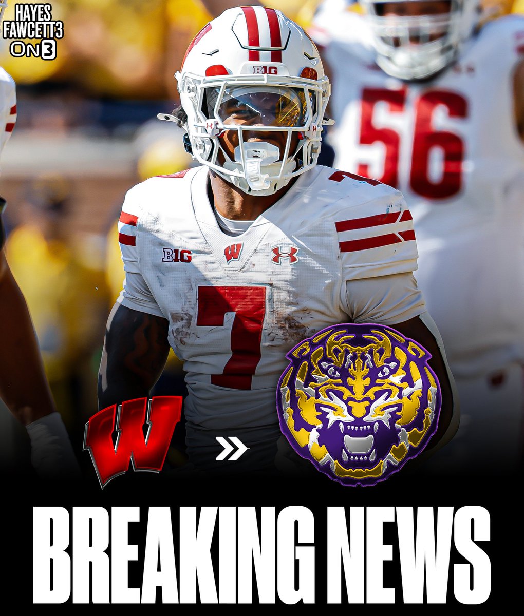 BREAKING: Wisconsin transfer RB Dilin Jones has Committed to LSU, his agent tells <a href="/On3/">On3</a>

He started the season as RB1 for the Badgers and will have 3 years of eligibility left

Repped by <a href="/AiC_Athletes/">AiC.Sports</a> 

on3.com/transfer-porta…