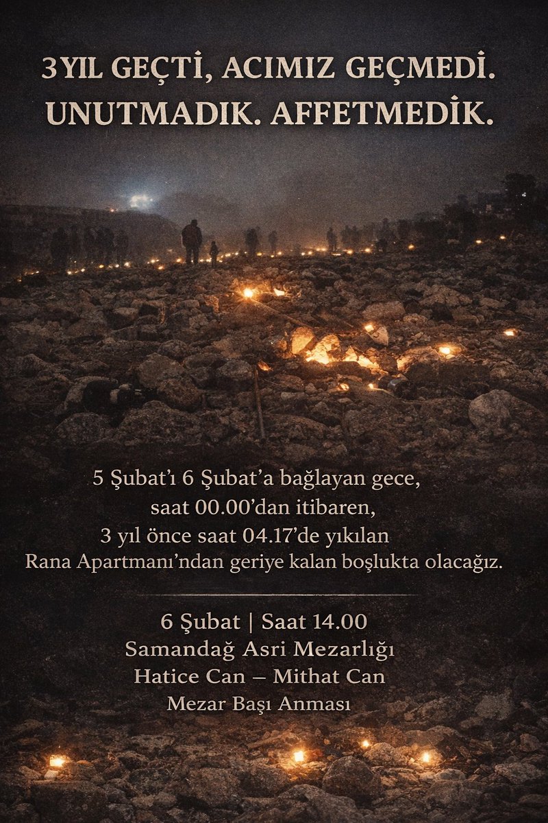 3 yıl geçti.
Acımız geçmedi.