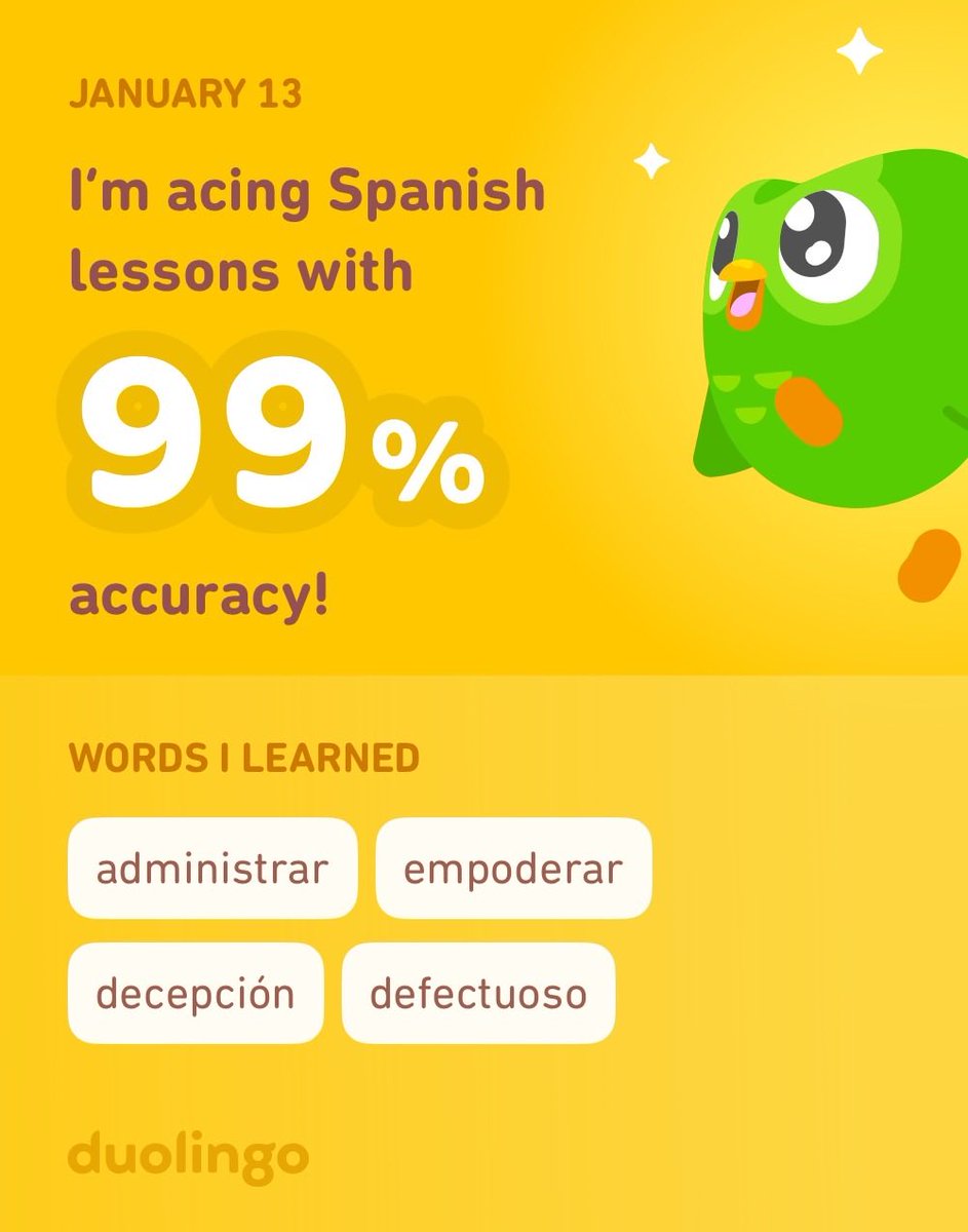 seriosilly's tweet image. I’m learning Spanish on Duolingo! It’s free, fun, and effective.