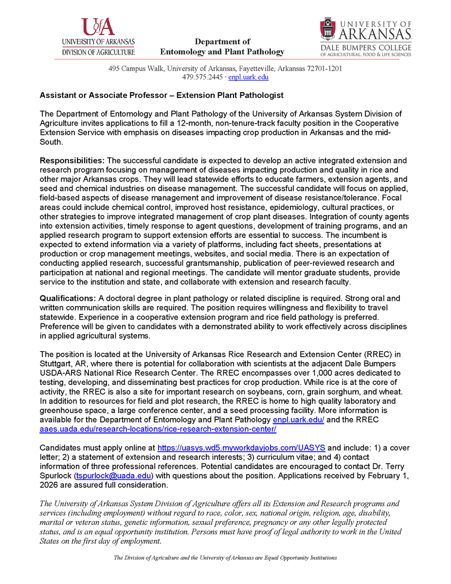Arkansas Entomology and Plant Pathology tweet media