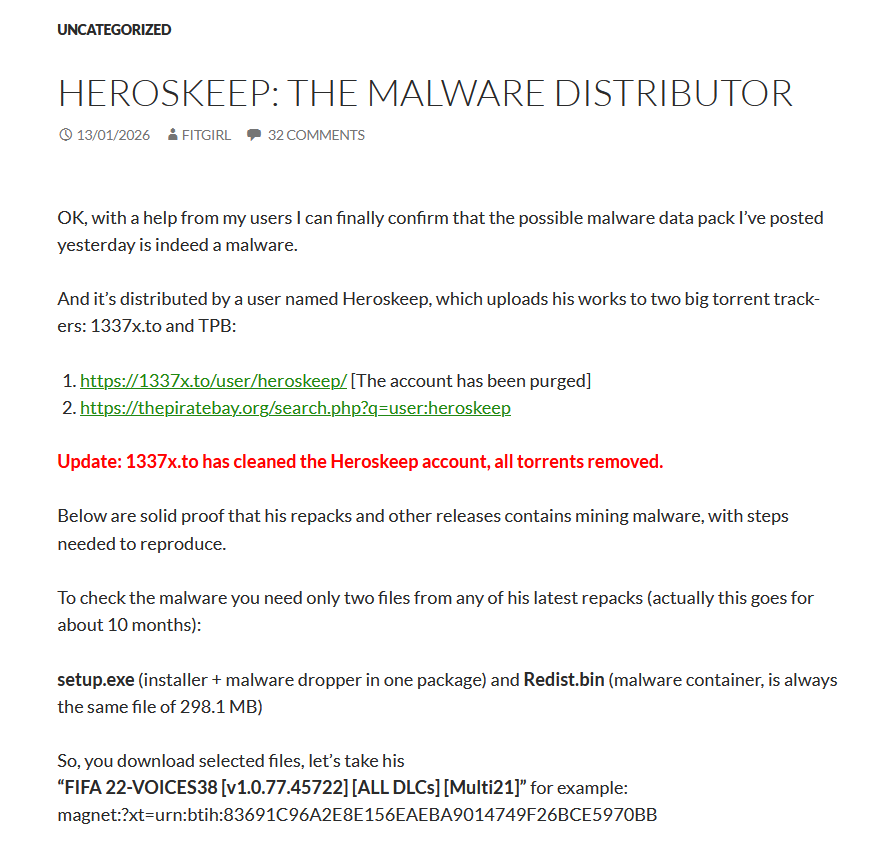 RohanKarMooN's tweet image. Regarding the Recent Drama on Repack Scene
Yesterday, Fitgirl posted about her being suspicious on a repacker who might have been injecting malware in his repacks and asked for help on confirming if her doubts were true. Turns out it was someone named Heroskeep who was…