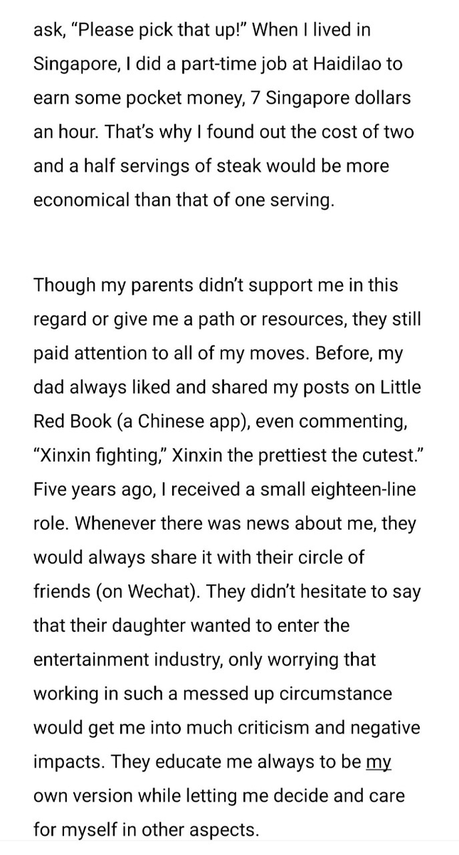 yushuxin_esther's tweet photo. TRANSLATION OF #ESTHERYU'S INTERVIEW WITH THE PEOPLE MAGAZINE IN 2020:

"Many people said my family is very well-off, having excellent living conditions. They seem to think I am a little princess who could effortlessly get whatever I desire. But that’s not the case.

#YuShuxin https://t.co/PPWLy81jfg