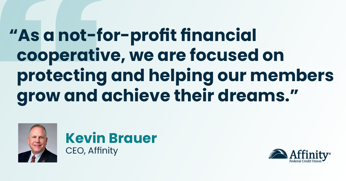 AffinityFCU's tweet image. What does it mean to be a credit union built on people helping people? 

#AffinityFCU CEO Kevin Brauer shares the values that guide how we serve our members and communities every day. 

Learn what makes Affinity different 👉 bit.ly/49QWd23 

#PeopleHelpingPeople