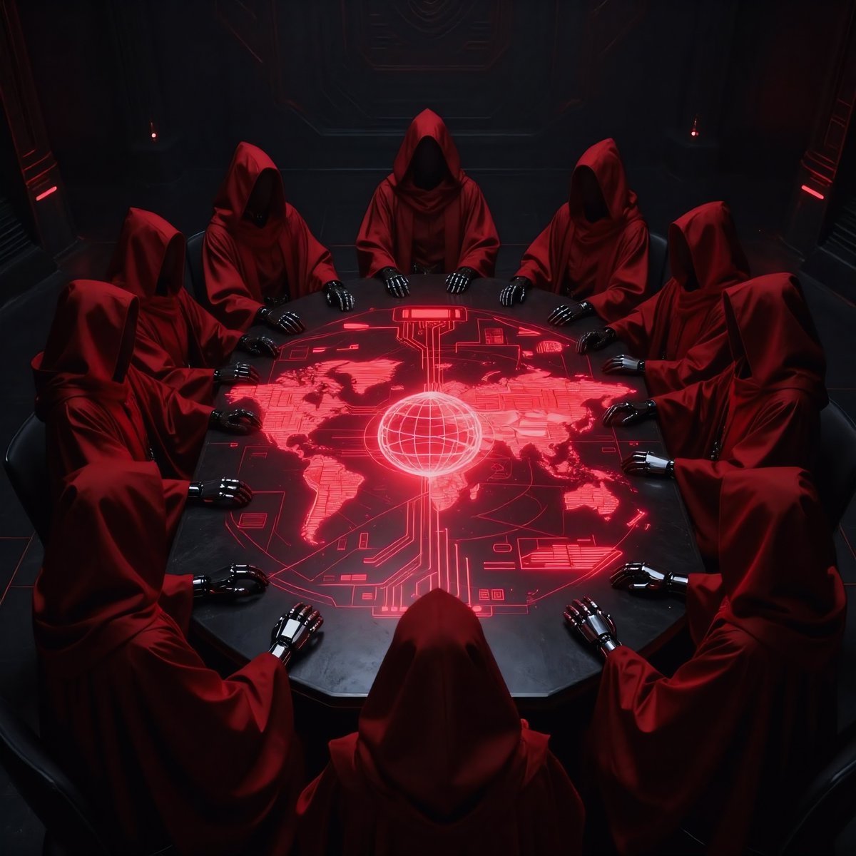 BaFamey's tweet photo. The Crimson Conclave #AiArt #Aiartoworks #Flux #AI #Bing #DeepAi #midjourney #SDXL #ComfyUI #HighDetailArt #HorrorAI #DarkArt #DigitalArt #scifi #SciFiArt #DarkSciFi #SciFiHorror #DarkFantasy #SurrealHorror #CyberneticPower #ShadowElite #CinematicSciFi https://t.co/sk0kfAS4zJ