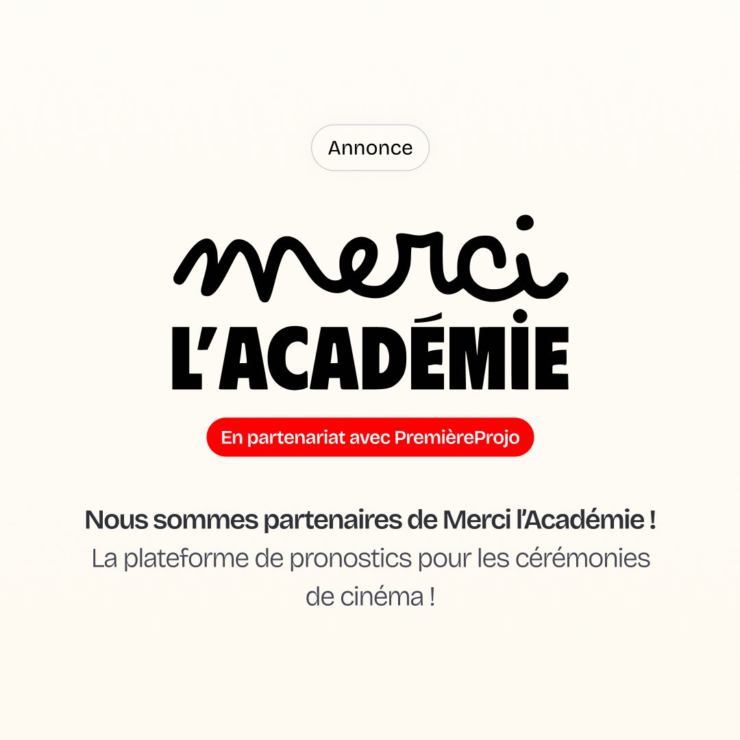 ANNONCE

Nous sommes fiers de vous annoncer que nous sommes partenaires de la plateforme Merci l’Académie !

Conçu en partenariat avec <a href="/heyzineb/">ٍ</a>, la plateforme vous permet de faire vos pronostics pour les cérémonies de cinéma !

(Lien en dessous)