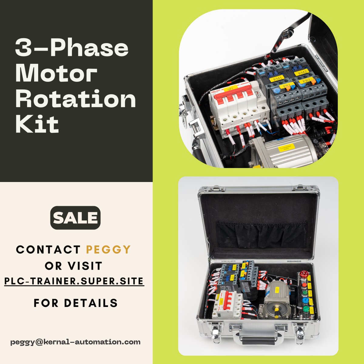 Aiaaov's tweet image. ⚡ 3-Phase Motor Rotation Kit 
– Learn forward &amp;amp; reverse rotation hands-on!

Perfect for students, trainers, and labs 🎓⚙️. Build real skills with a fully equipped training set.

#PLC  
#IndustrialAutomation  
#TrainingKit