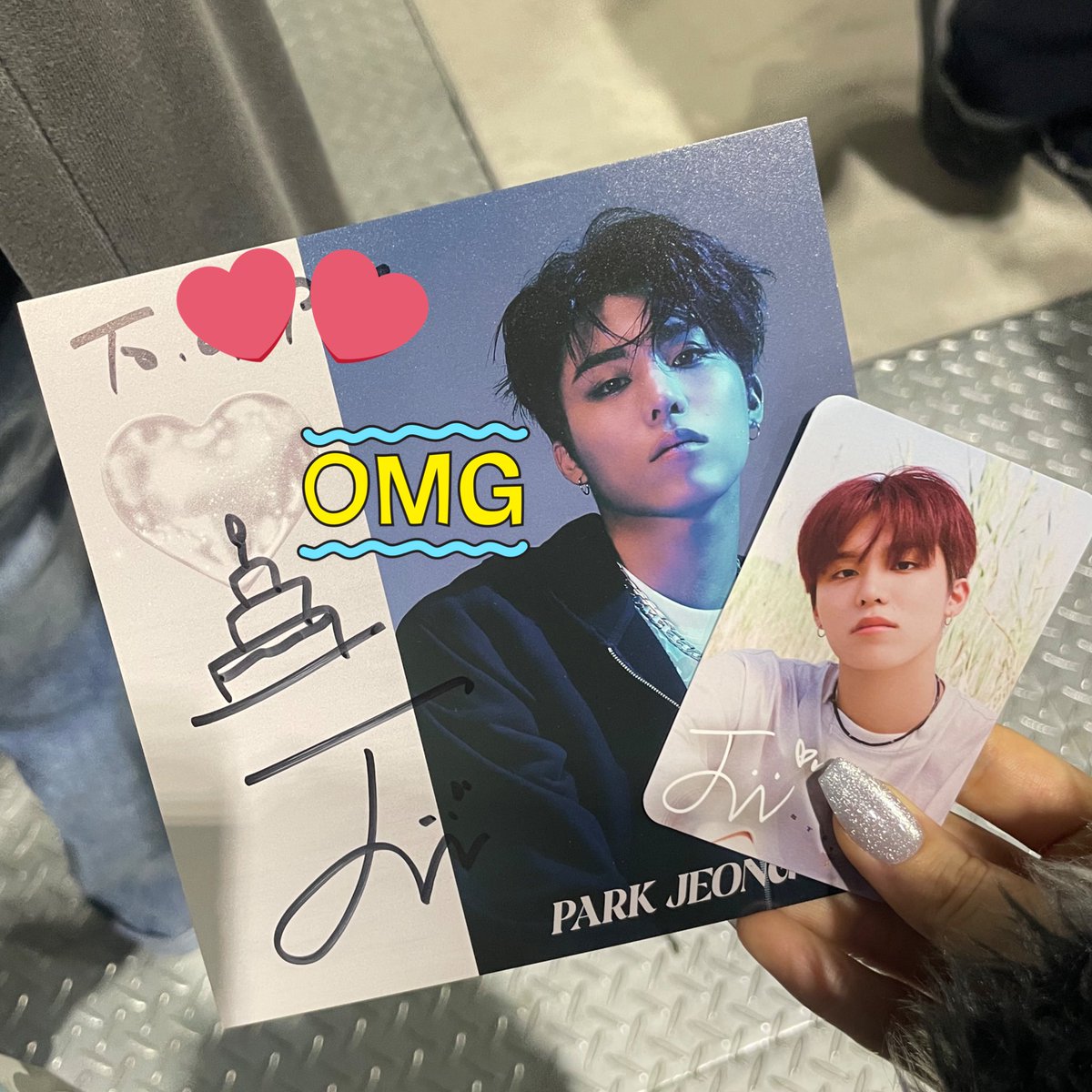 誕生日メッセージお願いしたらジョンウ画伯にケーキ描かれた✨✨🍰