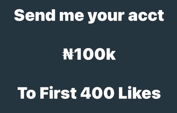 Happy New Week.

Retweet, Like and Drop your account details if you are Following Me and you need some new week cash.