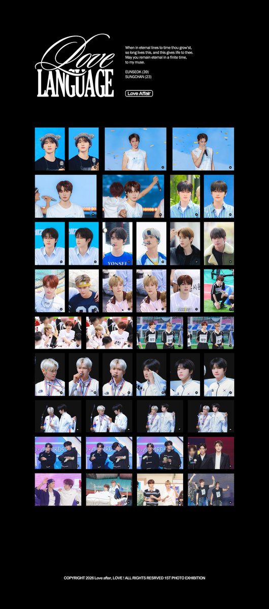 𝗟𝗢𝗩𝗘 𝗟𝗔𝗡𝗚𝗨𝗔𝗚𝗘
( Love affair )
how you speak your love language
/

굿즈 및 액자 통신 판매
26. 01. 13 - 26. 01. 21

굿즈 : bit.ly/MD_LL
액자 : bit.ly/photo_frame_LL

RT 추첨을 통해 굿즈를 보내 드립니다.